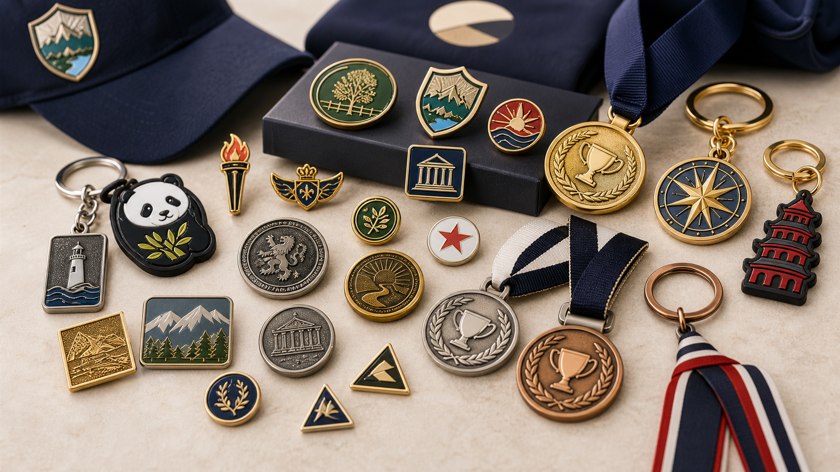 Custom badges, enamel pins, commemorative coins and award medals