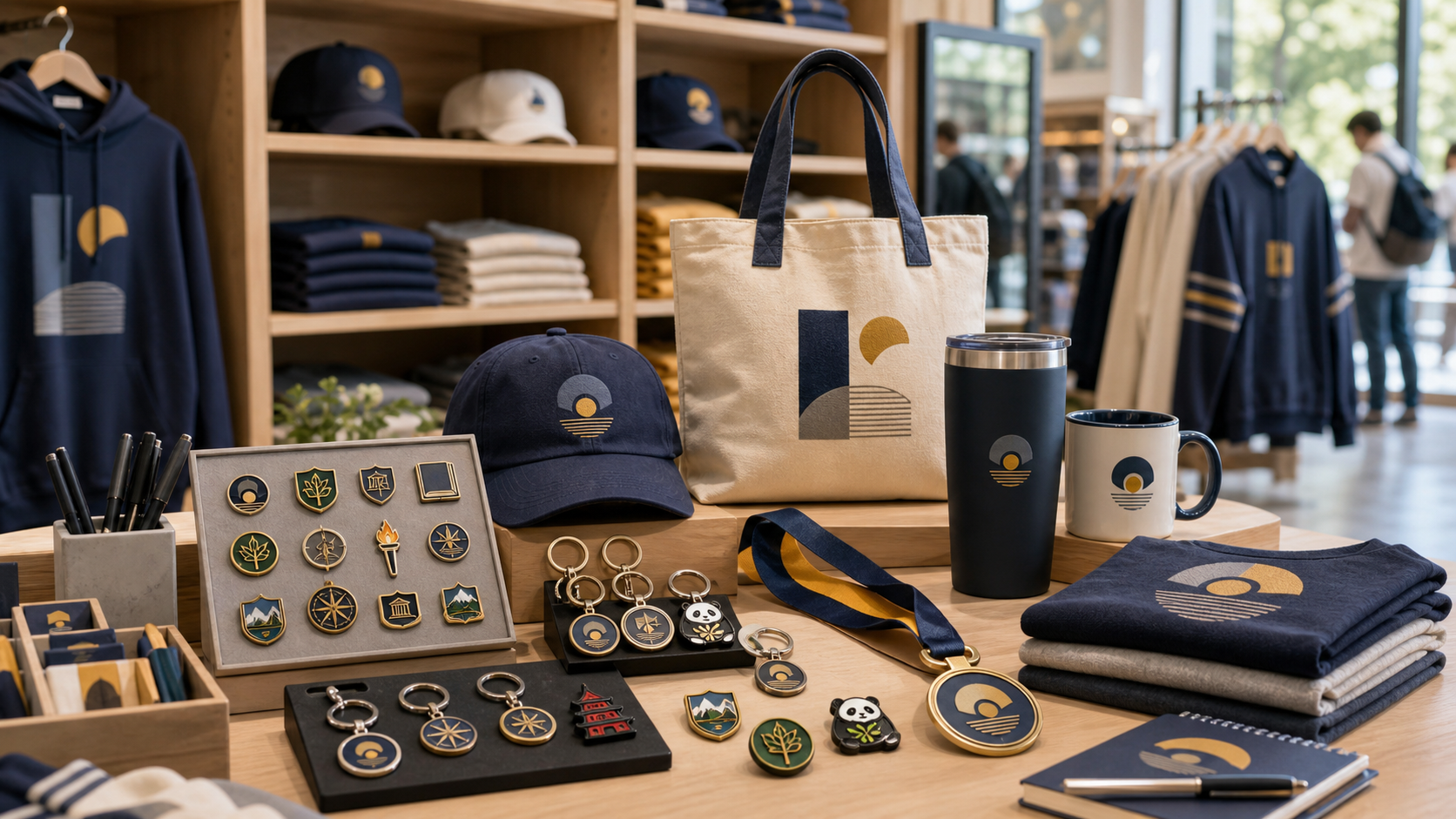 School and university merchandise display