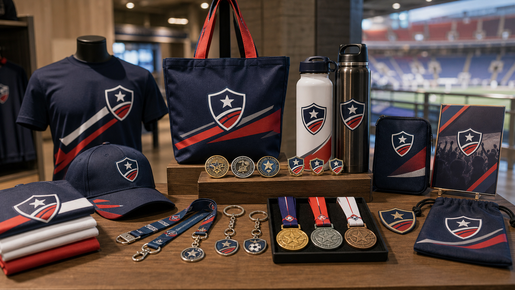 Sports event merchandise and team gifts